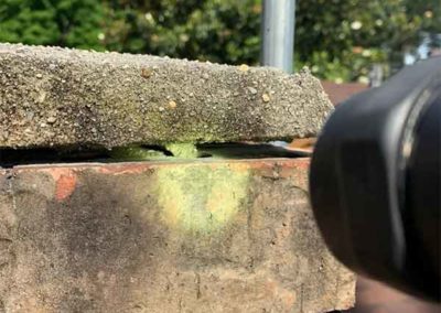Chimney inspection of crown separating from chimney top - West Tennessee Chimney